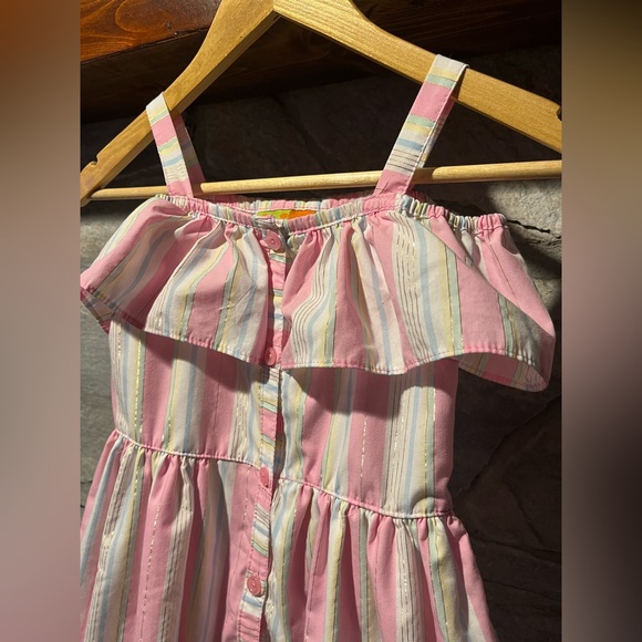 Penelope Mack Pink Striped Sundress, 6X - Picture 2 of 5